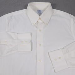 Brooks Brothers Dress Shirt Mens 15 32/33 White Regular Non Iron Stretch Supima