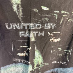 Vale Forever Faith Bling T-shirt Mens Size XL Black Rhinestone Distressed
