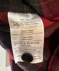 Field and Stream Flannel Shirt Mens XXL Red Black Buffalo Plaid Button Up