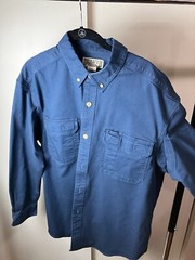 Deluth trading co. navy large work shirt, 97%cotton, 3% spandex