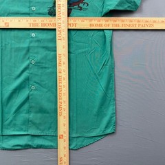 Sir Beau Vintage Teal Green Parrot Graphic Short Sleeve Button Up Shirt Mens M