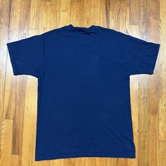 Vintage 90s Fruit Of The Loom T Shirt Mens L Blue Cape May NJ Sailboat Sunset