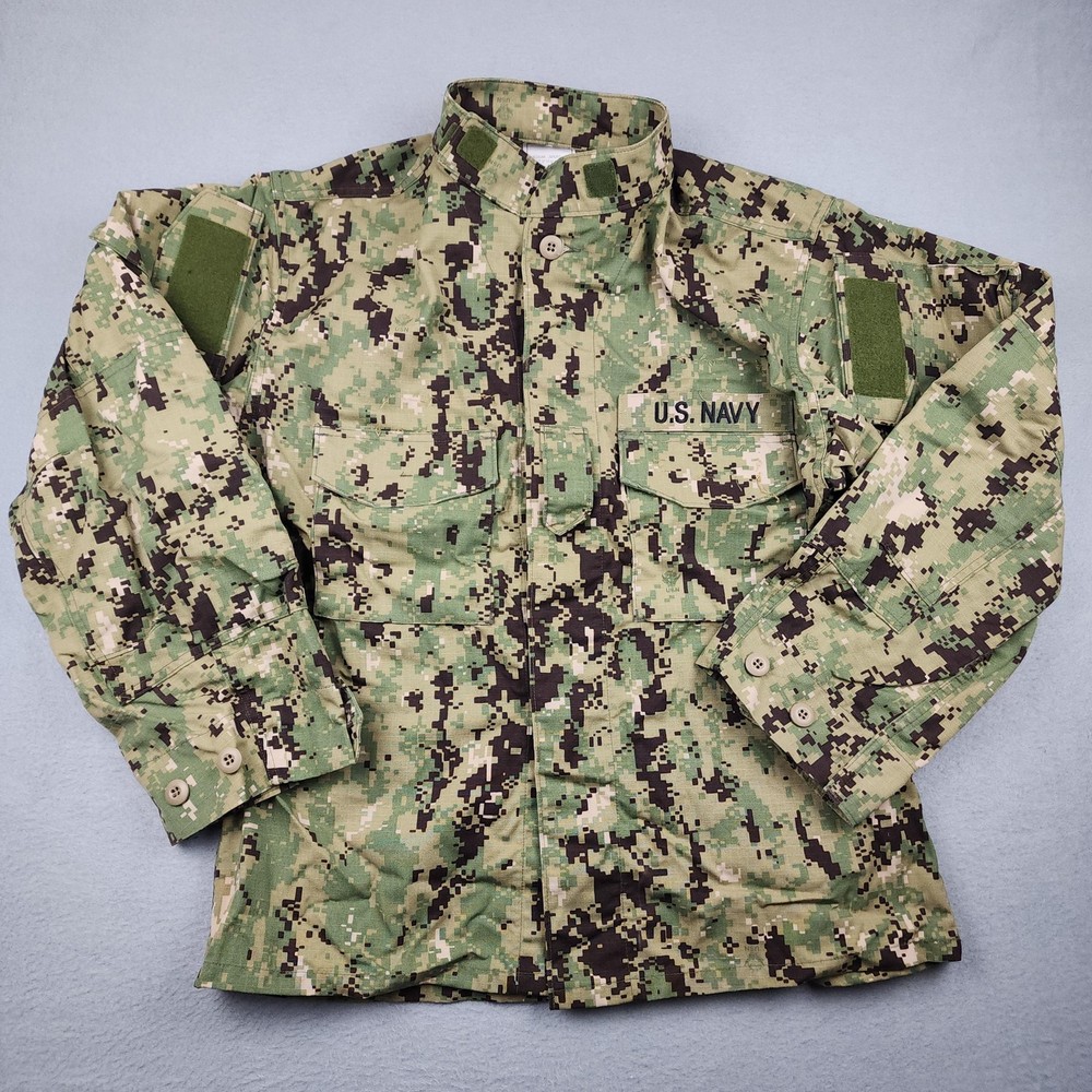 U.S Navy Blouse Medium Short Working Uniform Type III NWU Green Camo Seals Top