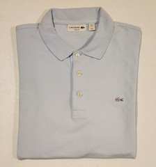 Lacoste Slim Fit Blue Short Sleeve Polo Shirt Cotton Stretch Crocodile Large