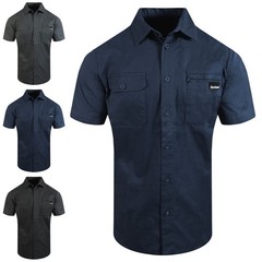 Twill Uniform Style Short Sleeve Men’s Shirt Workwear Stretch Resists Oil Water
