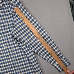 Robert Graham Shirt Mens Large Blue Check Classic Fit Silk Blend Button Down