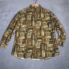 VTG Woolrich Shirt Men’s L Outdoor Moose License Plate Print Cotton Flannel 90s