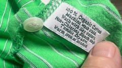 Criquet Classic Thin Striped Players Polo Shirt In Kelly Green Organic Cotton S
