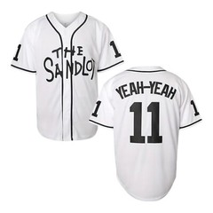 Sandlot Baseball Jersey Yeah-Yeah #11 Stitched White / Black Men’s Size 2XL XXL