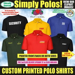 Custom Printed Polo Shirt Unisex Personalised Stag Workwear Event Club