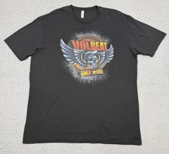 Volbeat Shirt Mens 2XL Black Since 2001 Skull Wings Graphic Band Tee Next Level