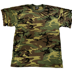 Vtg Rothco Camo T Shirt Woodland Camoflage Mens XL Made In USA