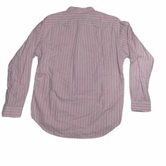 Men’s Ralph Lauren Classic Fit Cotton Pink Blue Stripe Shirt Button Large Logo