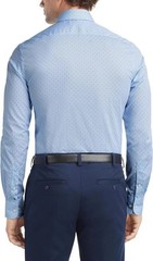 Tommy Hilfiger Men’s TH Flex Slim Fit Dress Shirt, Light Blue, 17.5 ,34-35