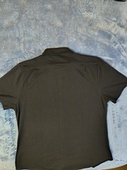 James Tailor Men’s Black Short Sleeve Button-Up Shirt Size L Point Collar