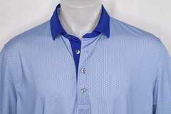 GREYSON XL Men’s Short Sleeve Poly Spandex Golf Polo Shirt Blue Lavender Print