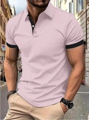 Men’s Short Sleeve Color Polo Shirt Casual Summer Wear T-shirt Beach Tee Gift