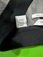 Calvin Klein Liquid Touch Polo Shirt Black White Gray Stripes Men’s XL
