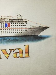 Vintage 80’s Carnival Cruise Ship shirt Large White Single Stitch Made in USA