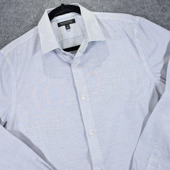 Banana Republic Shirt Mens MT Medium Tall Blue Micro Grid Slim Fit Button Up