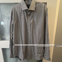 Robert Graham Men’s 2XL Black/White Check LS Tailored Dress Shirt