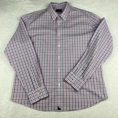 UNTUCKit Dress Shirt Mens Large Pink/Blue Checks Wrinkle Free