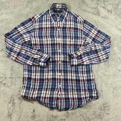 Polo Ralph Lauren Shirt Men’s Medium Multicoloured Plaid 100% Linen Long Sleeved