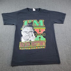 Vintage 90s Malcolm X T-Shirt I’m Malcolm X Black History Mens Size Small Black