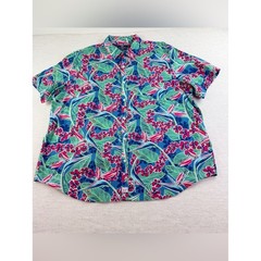 Vineyard Vines Men Tropical Floral leaf Button-Up Murray Shirt slim fit size XXL