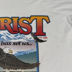 VTG Christ Has Set Us Free Shirt Mens Large St Paul Lutheran Church 90s Jesus