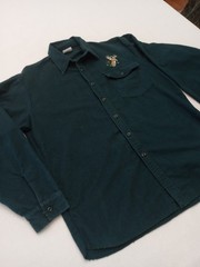 Vintage Deer Hunting Shirt Long Sleeve Button Up Heavyweight Mens Large Green