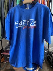 Extenze Racing Blue T-Shirt Size XL NASCAR Funny Sports Cars