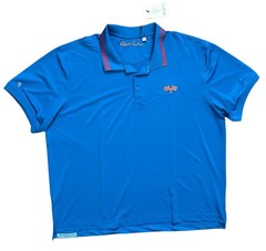Robert Graham Men’s Performance Golf Racing Flags Cobalt Blue Polo Shirt Sz 4XL