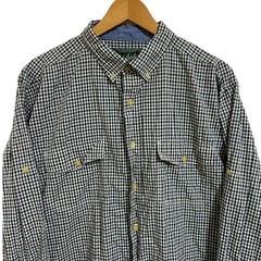 Woolrich Navy Gingham Button Down Long Sleeve Shirt Outdoor Gorpcore Men’s Large