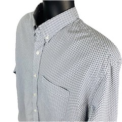 Old Navy 2XL Men’s Shirt Slim Fit Black White Print Long Sleeve Collared (J)