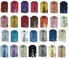 Men’s Dress Shirt with Matching Tie and Handkerchief Set Style SG21A