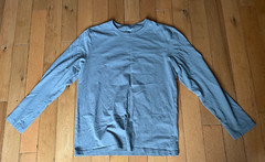 Giordano Beige Tan Long Sleeve Cotton T-shirt size Asian XL/US M-L Korea