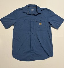 Carhartt Force Polo Shirt Mens 2XL Blue Relaxed Fit Short Sleeve Work Casual