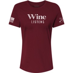 Grunt Style Women’s Relaxed Fit Wine Listens T-Shirt – Maroon