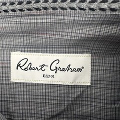 ROBERT GRAHAM Men’s 42/16.5 Gray Plaid Long-Sleeve Button-Up Dress Shirt Stretch