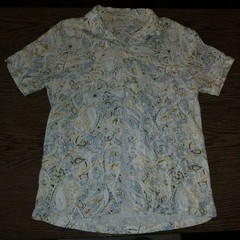 Porter & Ash Medium Multicolor Paisley Linen Button Down Long Sleeve Shirt