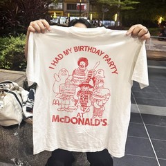90s I Had My Birthday Party At Mcdonald’s Washed White T-Shirt L