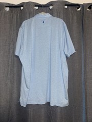 johnnie-O Men’s Polo Shirt XXL Blue/White Striped Short Sleeve Stretch UPF 50