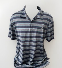 IZOD Golf Blue Striped Polo Shirt Size XL Short Sleeve Athletic