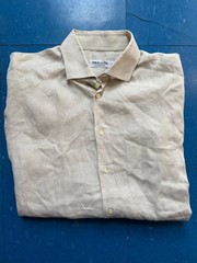 VTG 1980s 90s Giorgio Armani Le Collezioni Beige Linen Men’s Shirt Sz 16/41