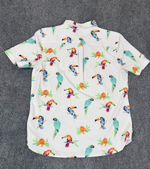 Chubbies Mens Performance Polo Shirt ” The Birds of Polodise” White Size L