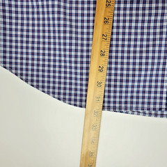 Mizzen + Main Men’s XXL Dress Shirt Leeward Trim Fit Blue Purple White Plaid