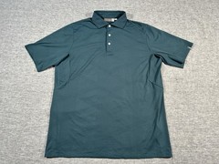 KJUS Motion Embossed Polo Shirt Mens 52 Large Comfort Fit Green Stretch UPF 50+