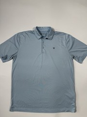 AriatTEK Polo Shirt Men Medium Blue Performance Stretch Golf Western