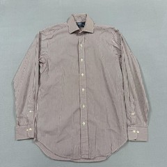 Polo Ralph Lauren Shirt Mens 14.5 32/33 Red Stripe Classic Fit Dress Shirt